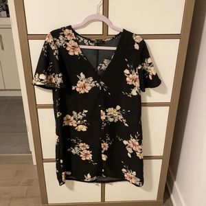 Loose flower print dress